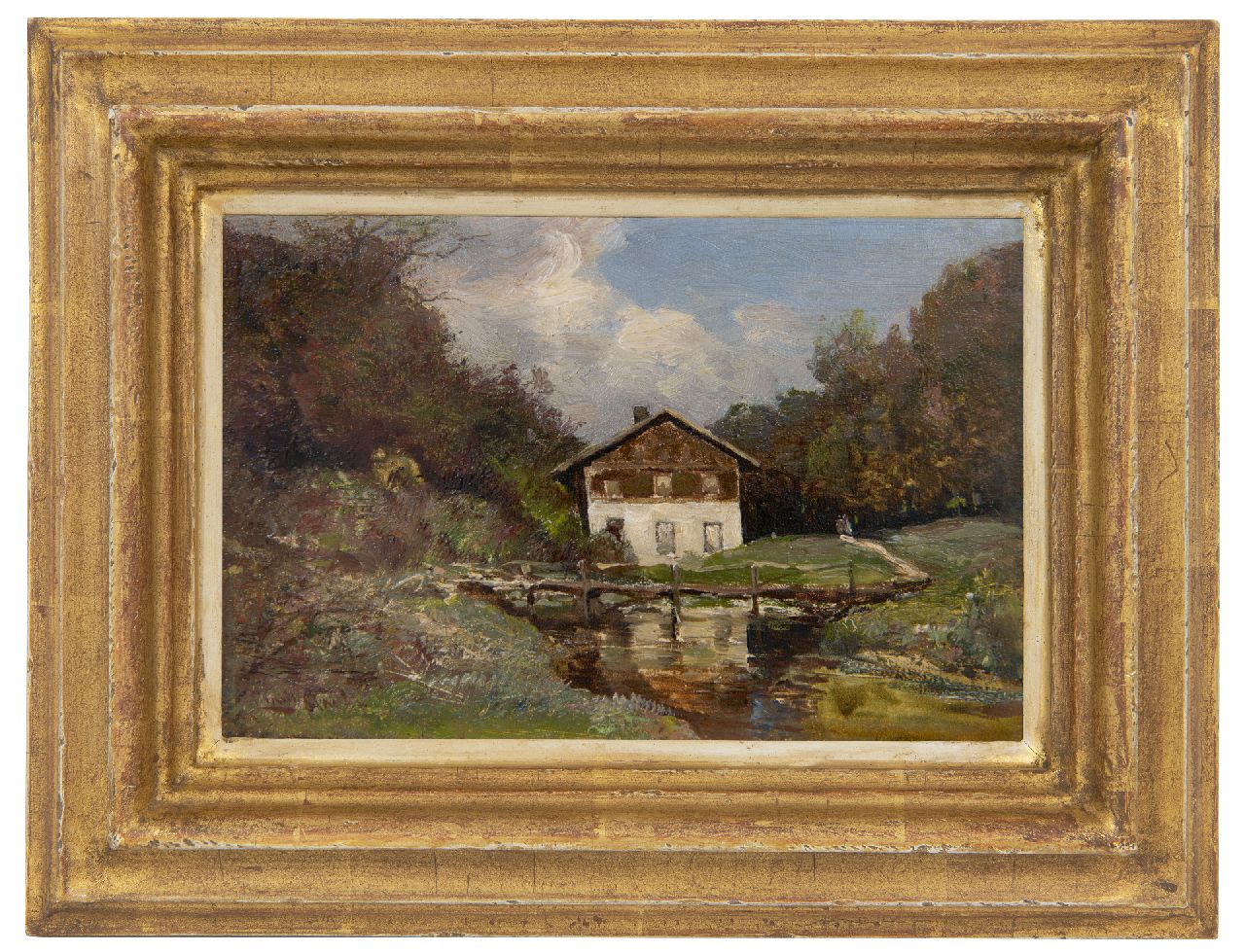 Apol L.F.H.  | Lodewijk Franciscus Hendrik 'Louis' Apol, Hotel Beekhuizen in Velp, oil on canvas 14.3 x 21.5 cm, signed l.l.