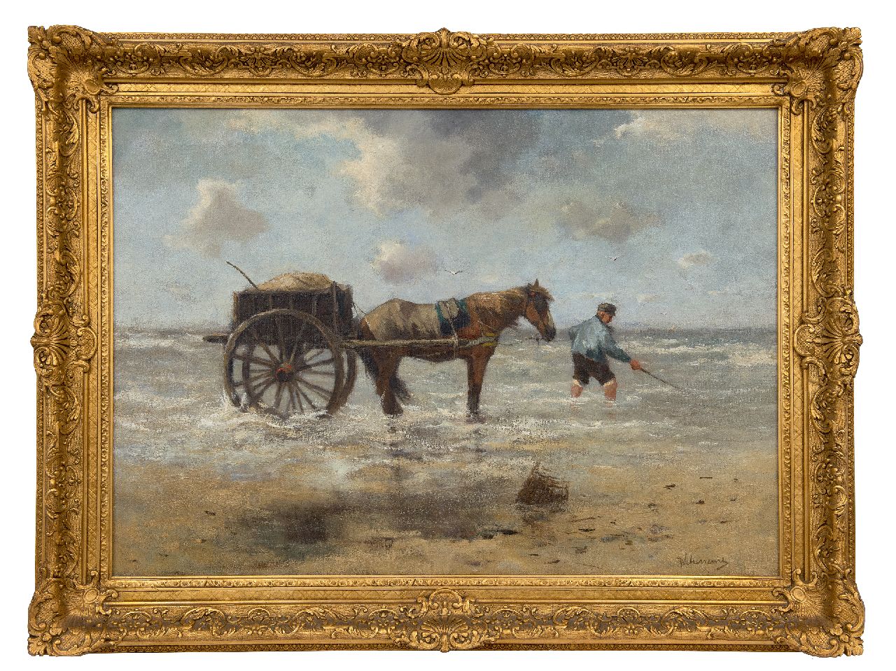 Scherrewitz J.F.C.  | Johan Frederik Cornelis Scherrewitz | Paintings offered for sale | Shrimp fisherman, oil on canvas 60.2 x 85.0 cm, signed l.r.