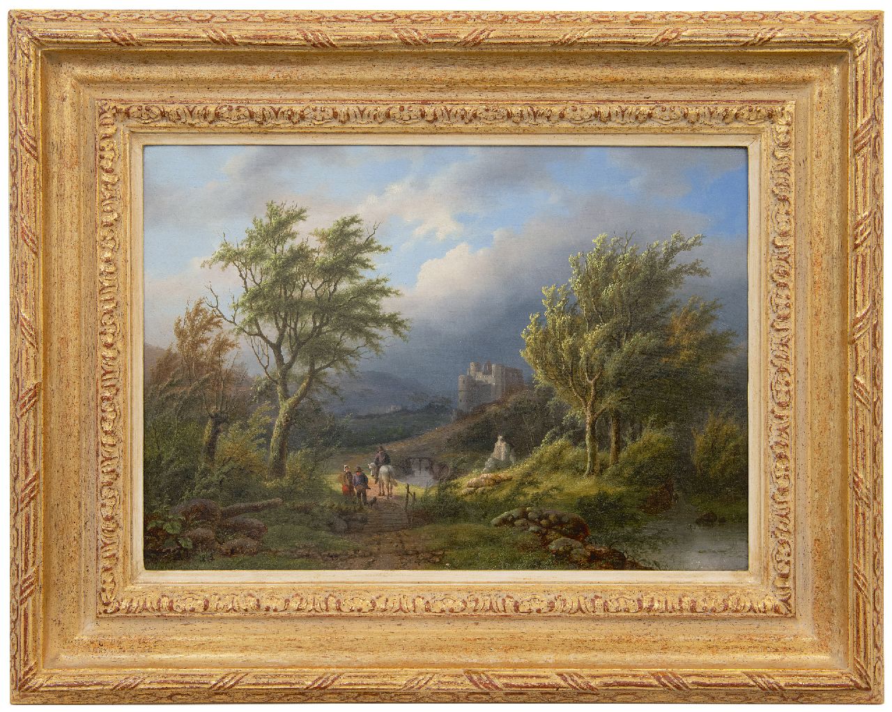 Daiwaille A.J.  | Alexander Joseph Daiwaille, Emerging storm, oil on panel 34.0 x 47.7 cm, signed l.l. with initials and dated 1848