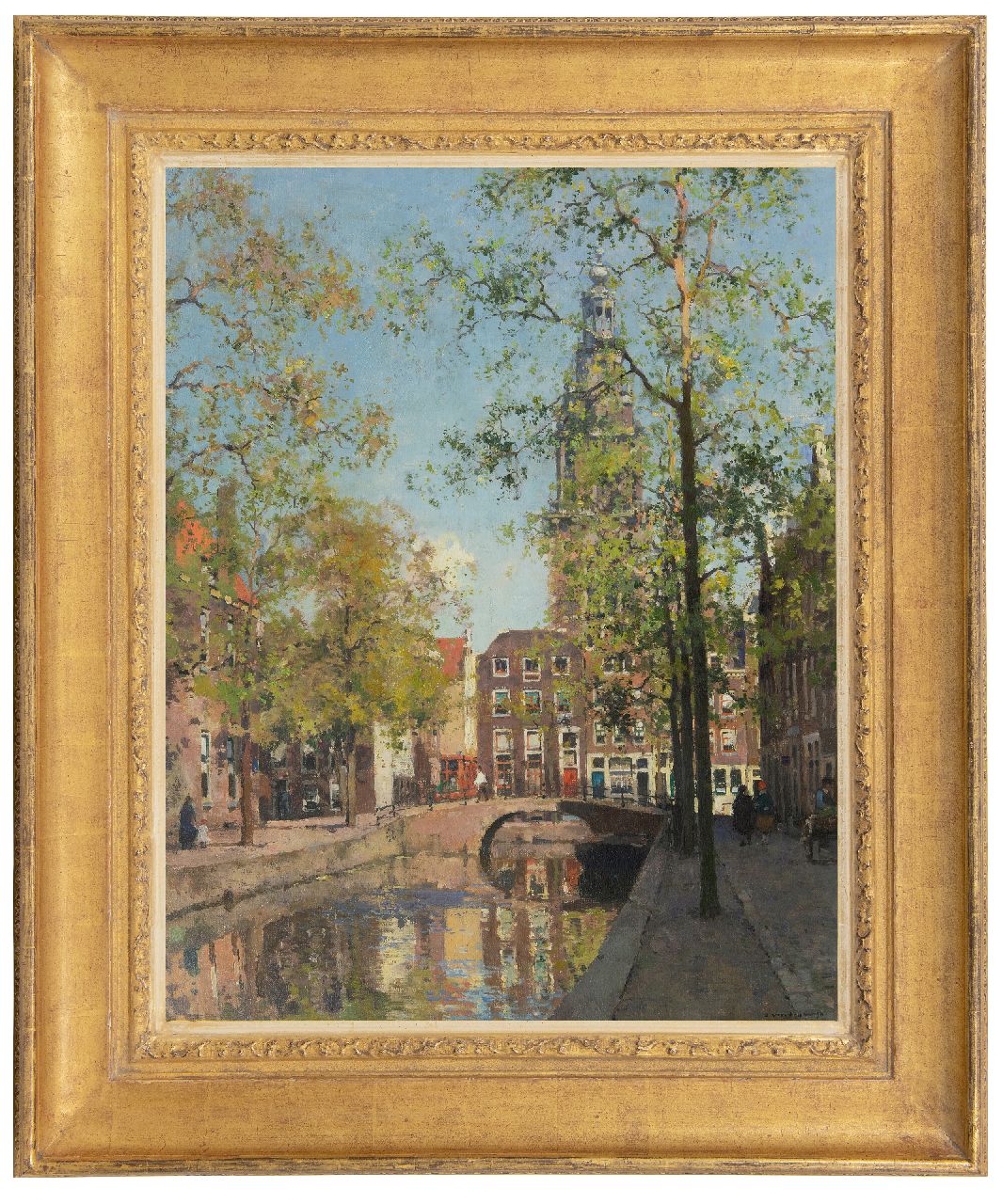 Vreedenburgh C.  | Cornelis Vreedenburgh | Paintings offered for sale | The Groenburgwal in Amsterdam with the tower of the Zuiderkerk, oil on canvas 73.4 x 59.3 cm, signed l.r.