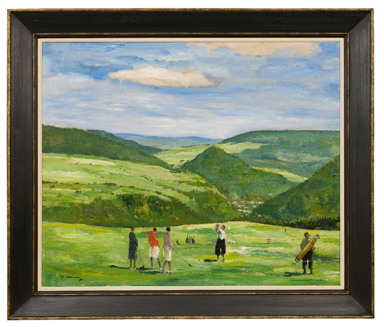Heimig W.  | Walter Heimig, Golf players, oil on canvas 77.0 x 91.7 cm, signed l.l.