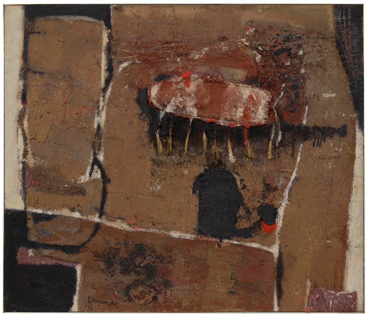 Wagemaker A.B.  | Adriaan Barend 'Jaap' Wagemaker, Forme Détachée, mixed media on canvas 94.3 x 110.4 cm, signed l.l. and dated '56