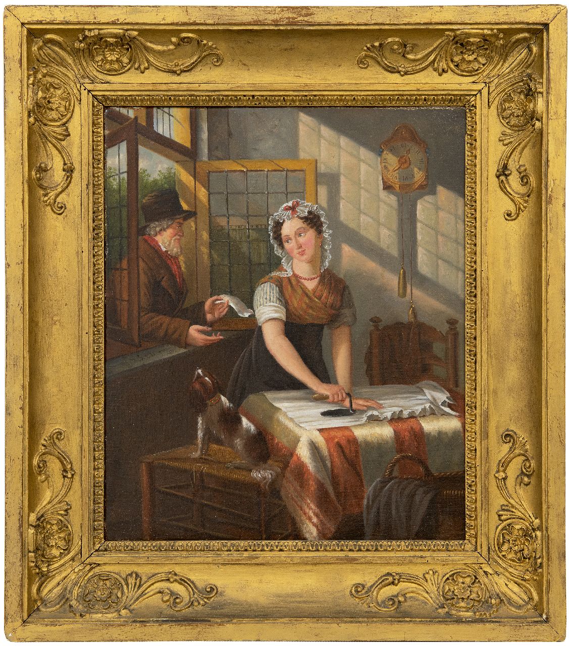 Braet von Uberfeldt J.  | Jan Braet von Uberfeldt | Paintings offered for sale | The love letter, oil on canvas 32.8 x 27.5 cm, signed c.l. with initials and in full on the stretcher and dated 1852
