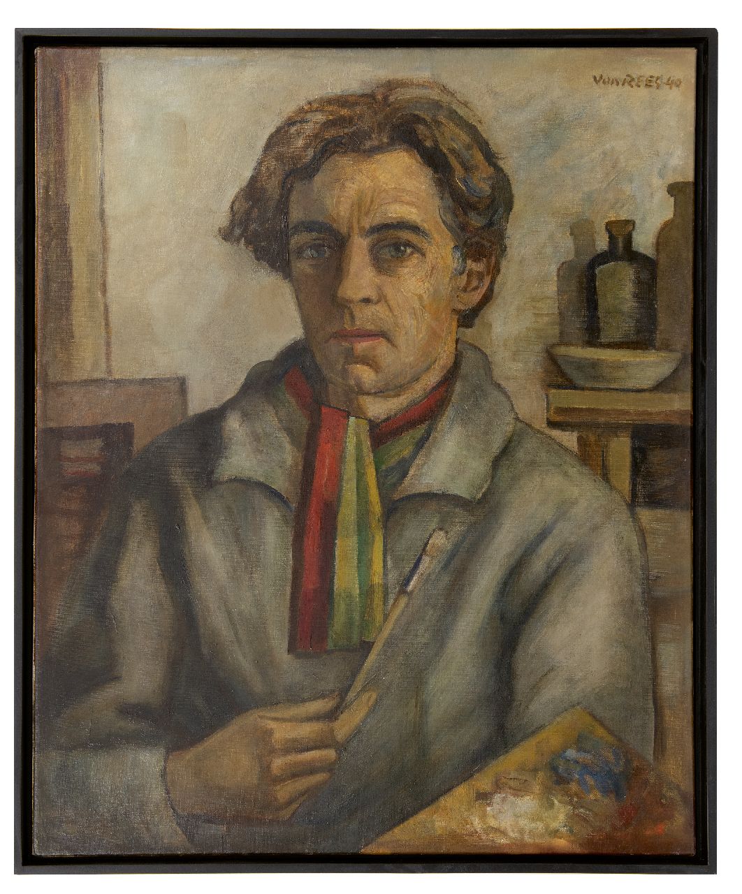 Rees O. van | Otto van Rees | Paintings offered for sale | Self-portrait with palette, oil on canvas 75.2 x 60.0 cm, signed u.r. (twice) and dated '40