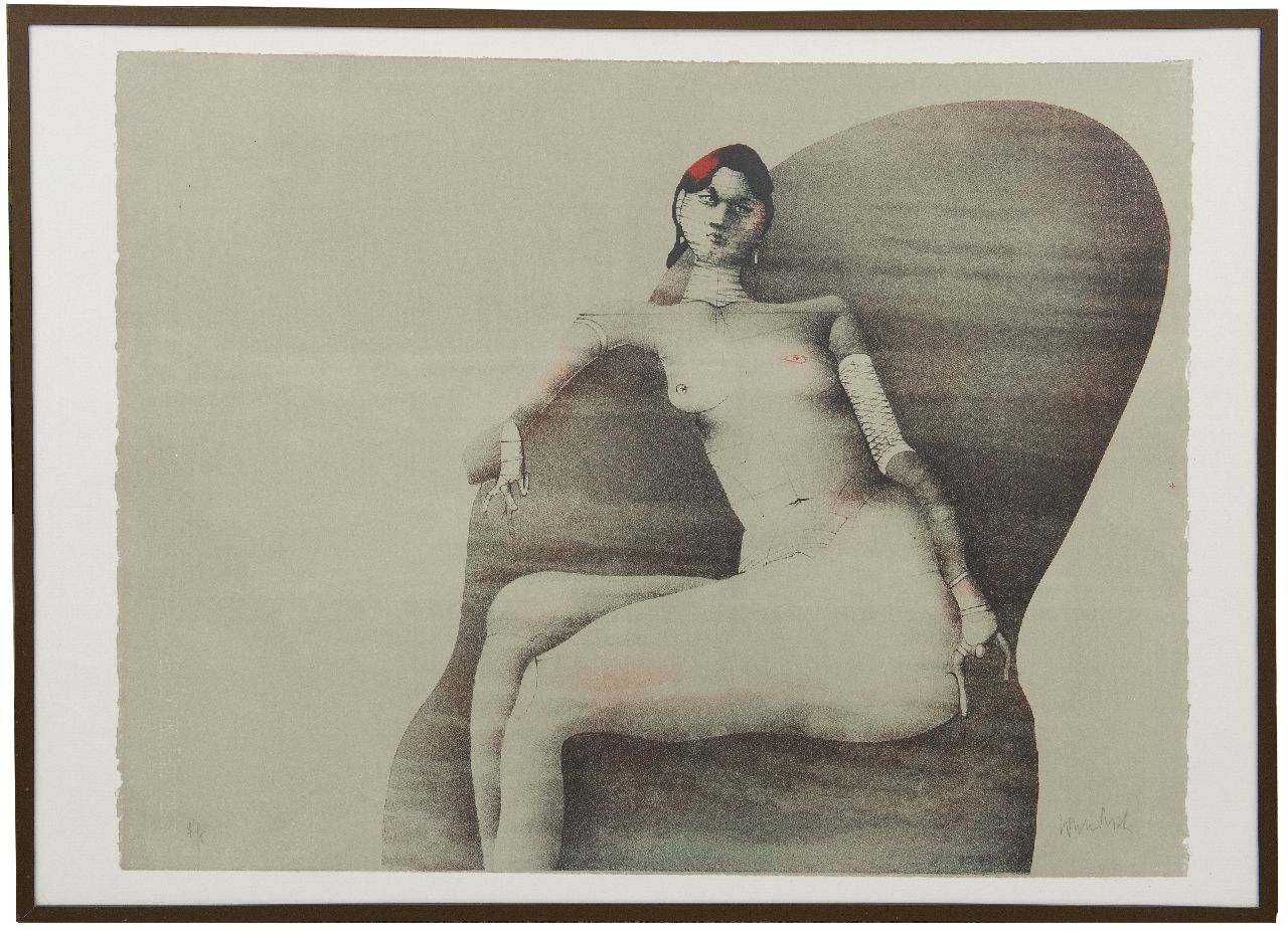 Wunderlich P.  | Paul Wunderlich | Prints and Multiples offered for sale | Joanna Posing for Redfern, 1968, lithograph on paper 50.0 x 65.0 cm, signed l.r. (in pencil)