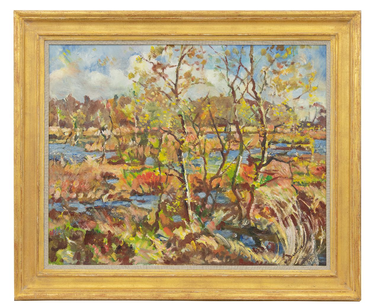 Dülmen Krumpelmann E.B. von | Erasmus Bernhard von Dülmen Krumpelmann | Paintings offered for sale | Fen at Zeegse, oil on canvas 64.0 x 79.8 cm, signed l.r. and dated '67