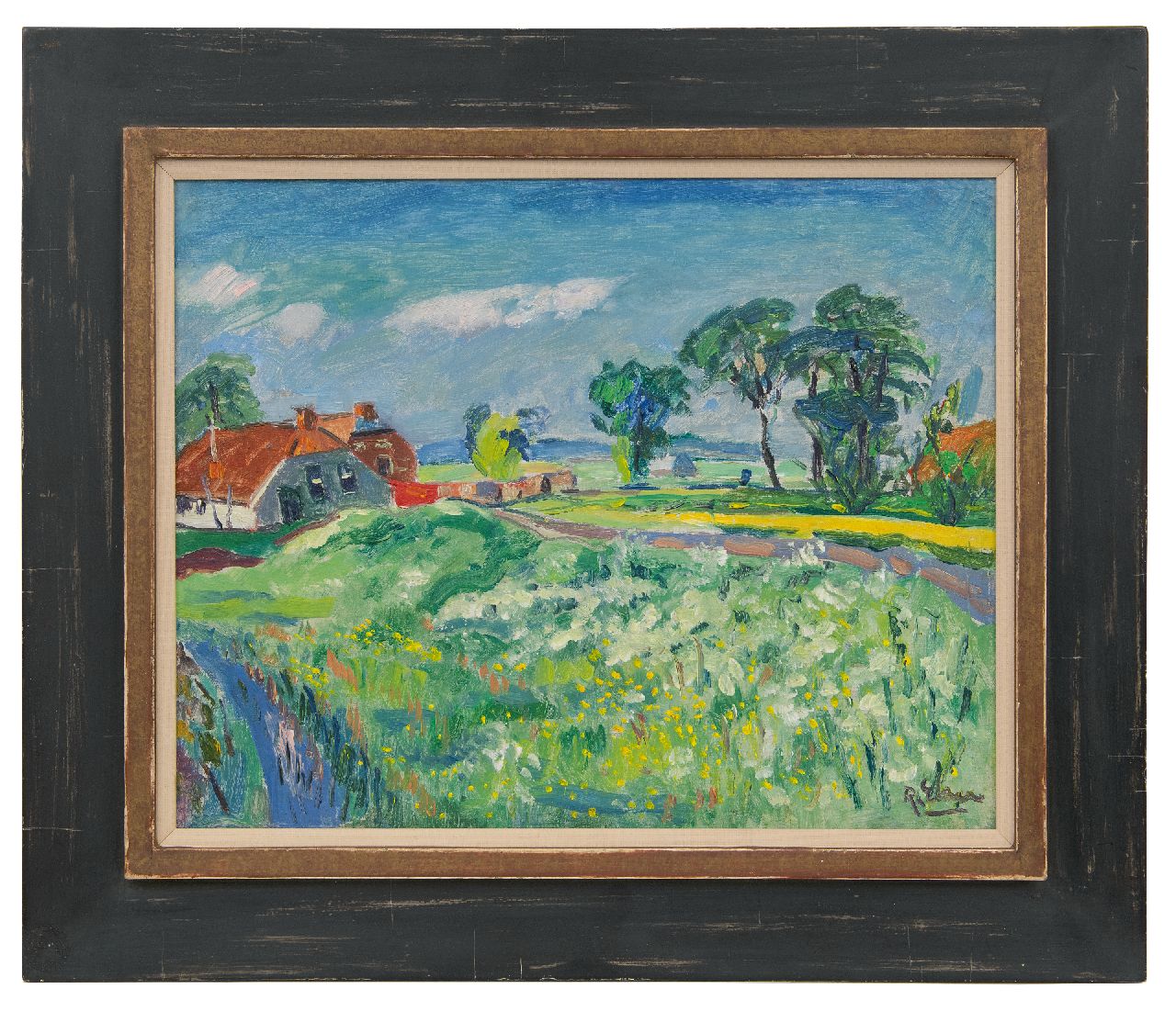 Elzer R.  | Ruurd Elzer, Landscape, Groningen, oil on canvas 40.2 x 50.2 cm, signed l.r.