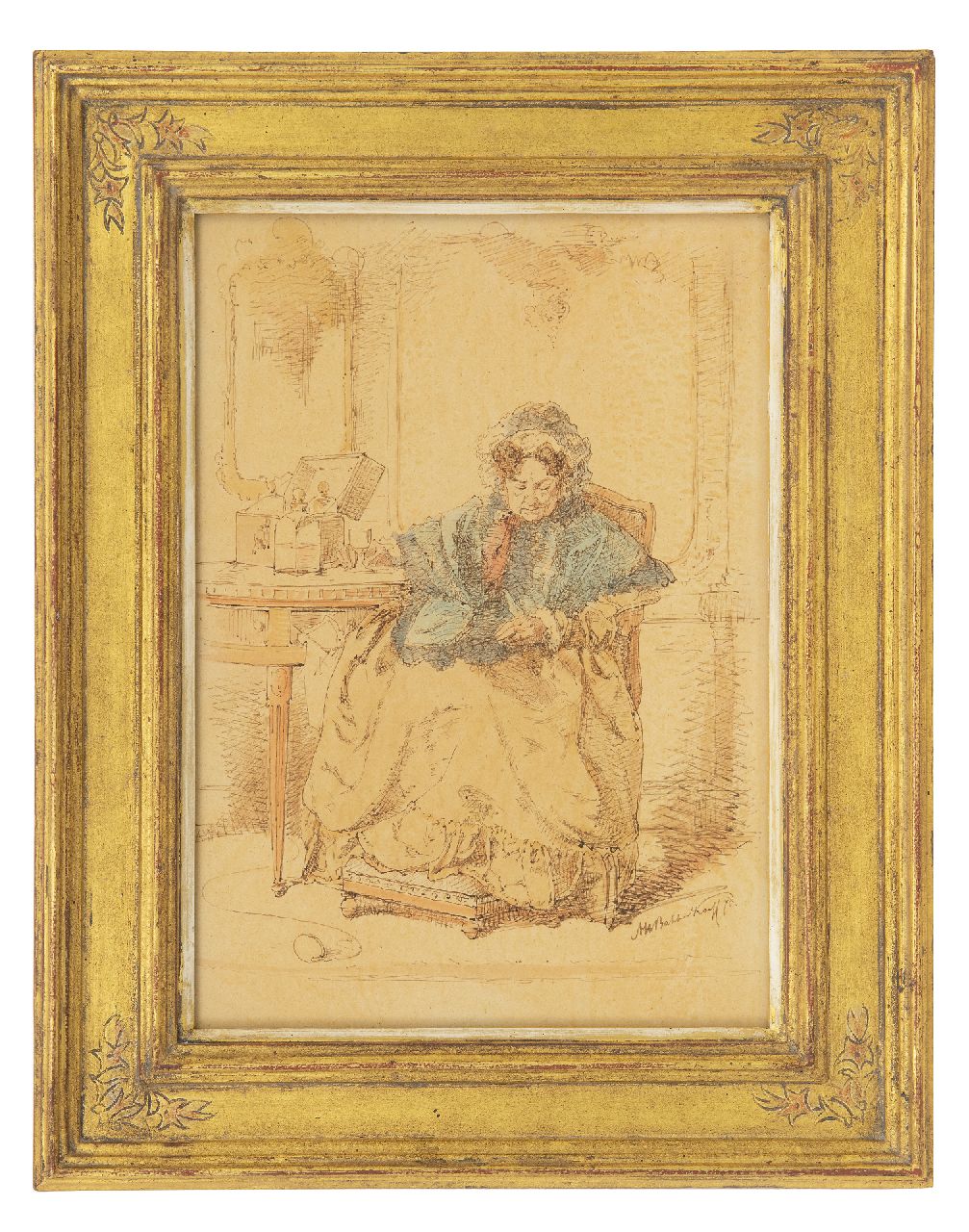 Bakker Korff A.H.  | Alexander Hugo Bakker Korff | Watercolours and drawings offered for sale | The glass of port wine, pen, ink and watercolour on paper 30.0 x 21.4 cm, signed l.r. and dated '75