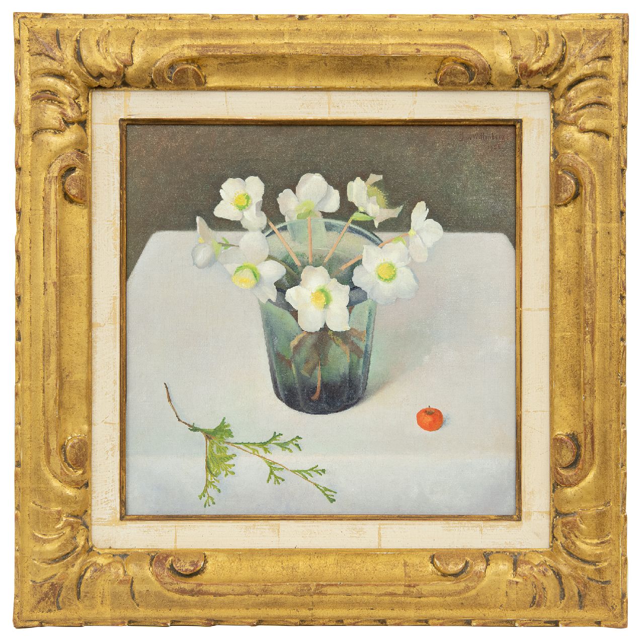 Wittenberg J.H.W.  | 'Jan' Hendrik Willem Wittenberg, A still life with white Helleboris, oil on canvas 30.7 x 30.5 cm, signed u.r. and dated 1938