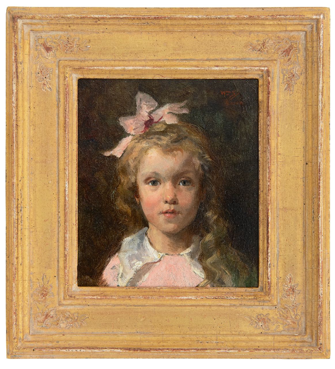 Steelink jr. W.  | Willem Steelink jr., Portrait of Johanna Wijtman, granddaughter of the artist, oil on panel 15.4 x 13.2 cm, signed u.r. with initials