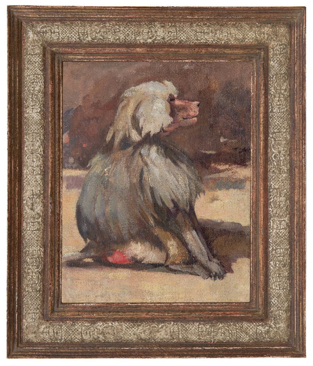 Bruigom M.C.  | Margaretha Cornelia 'Greta' Bruigom | Paintings offered for sale | Mantle baboon, oil on canvas laid down on panel 36.5 x 28.7 cm, signed on the reverso
