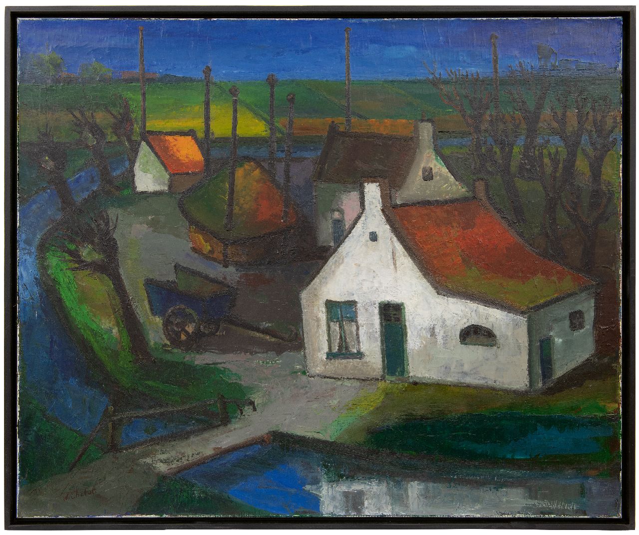 Chabot W.  | Willem 'Wim' Chabot, Farmhouse, oil on canvas 70.3 x 85.1 cm, signed l.l. and dated oktober '70