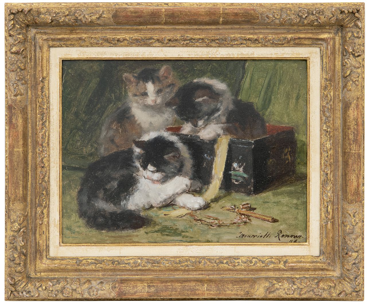 Henriette Ronner | Paintings prev. for Sale | Kittens playing with a ...