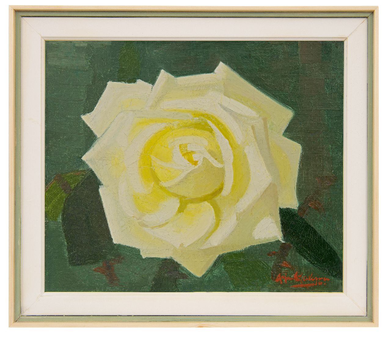 Galema A.  | Arjen Galema | Paintings offered for sale | Yellow rose, oil on canvas 25.3 x 29.6 cm, signed l.r.