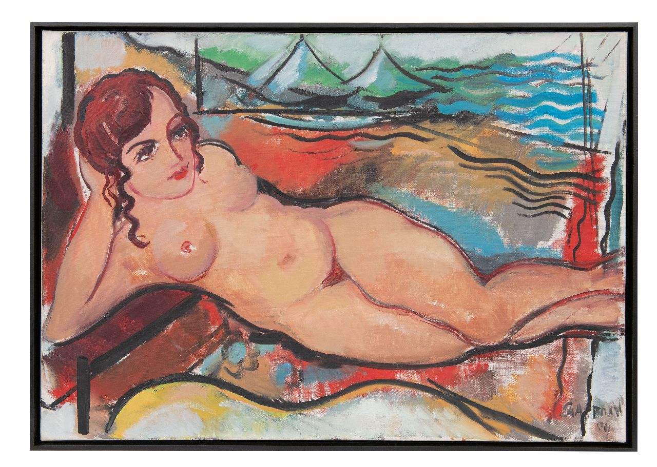 Saalborn L.A.A.  | 'Louis' Alexander Abraham Saalborn | Paintings offered for sale | Reclining nude, oil on canvas 70.1 x 99.6 cm, signed l.r. and dated '54