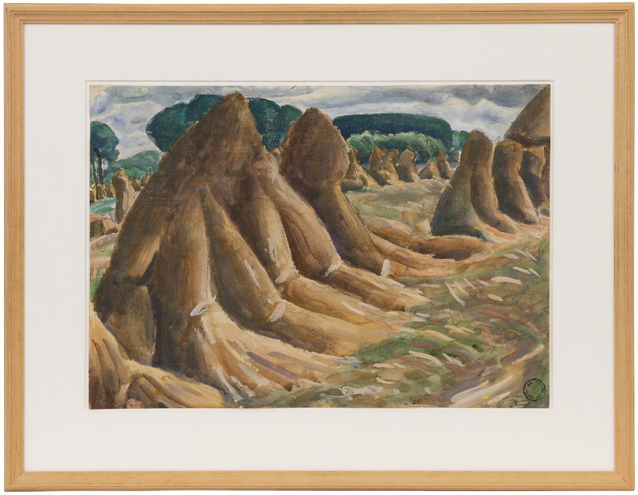 Gestel L.  | Leendert 'Leo' Gestel, Corn sheaves, watercolour and gouache on paper 35.7 x 50.0 cm