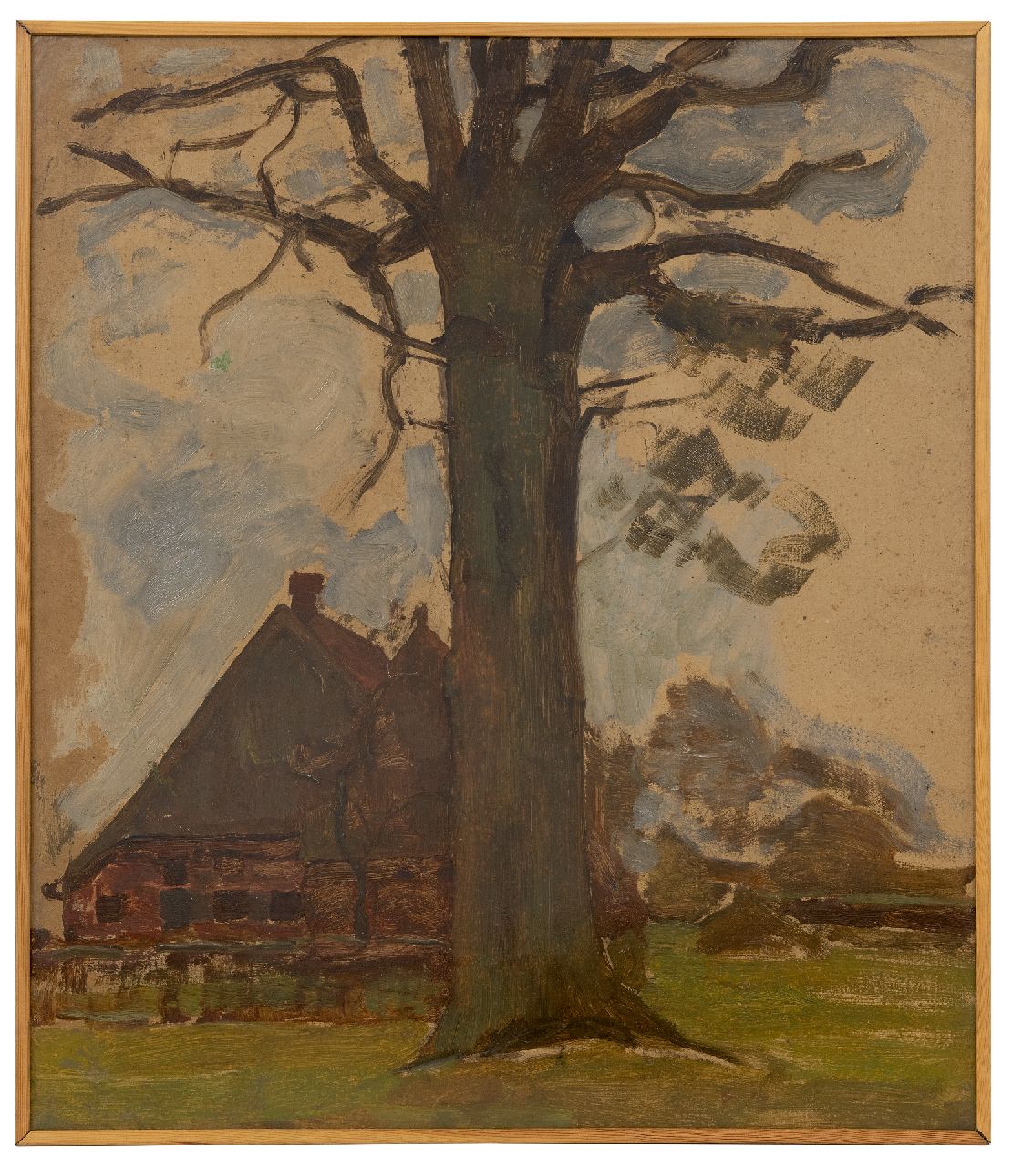 Mondriaan P.C.  | Pieter Cornelis 'Piet' Mondriaan | Paintings offered for sale | Farm with tree, oil on board laid down on panel 75.5 x 64.0 cm, painted circa 1906-1907