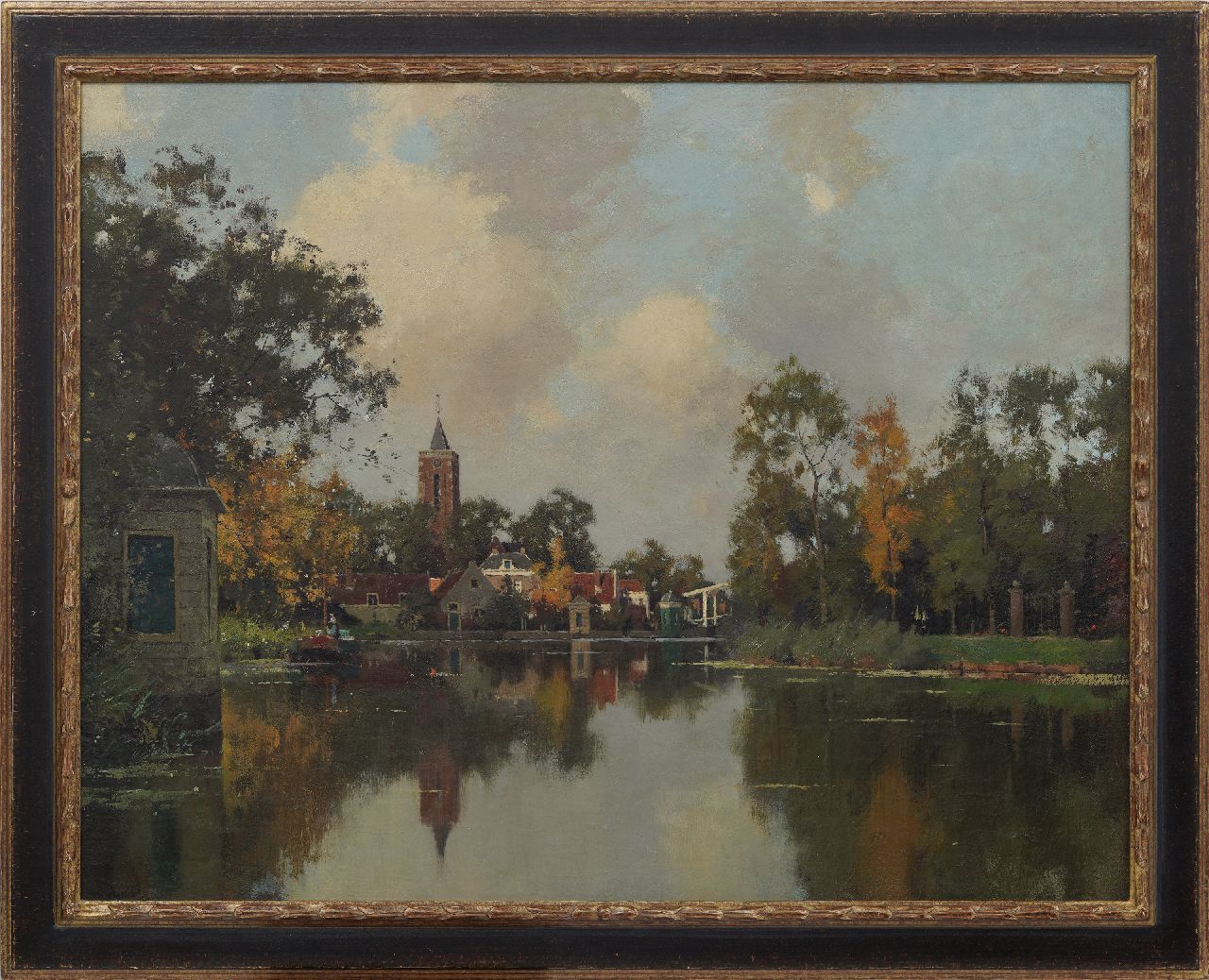 Ligtelijn E.J.  | Evert Jan Ligtelijn, A view of Loenen aan de Vecht, oil on canvas laid down on panel 70.5 x 90.3 cm, signed l.l. and dated 1939