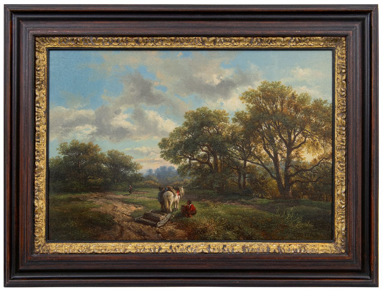 Roelofs W.  | Willem Roelofs, Along the forest edge, oil on canvas 48.4 x 69.0 cm, signed l.r. and painted ca. 1850