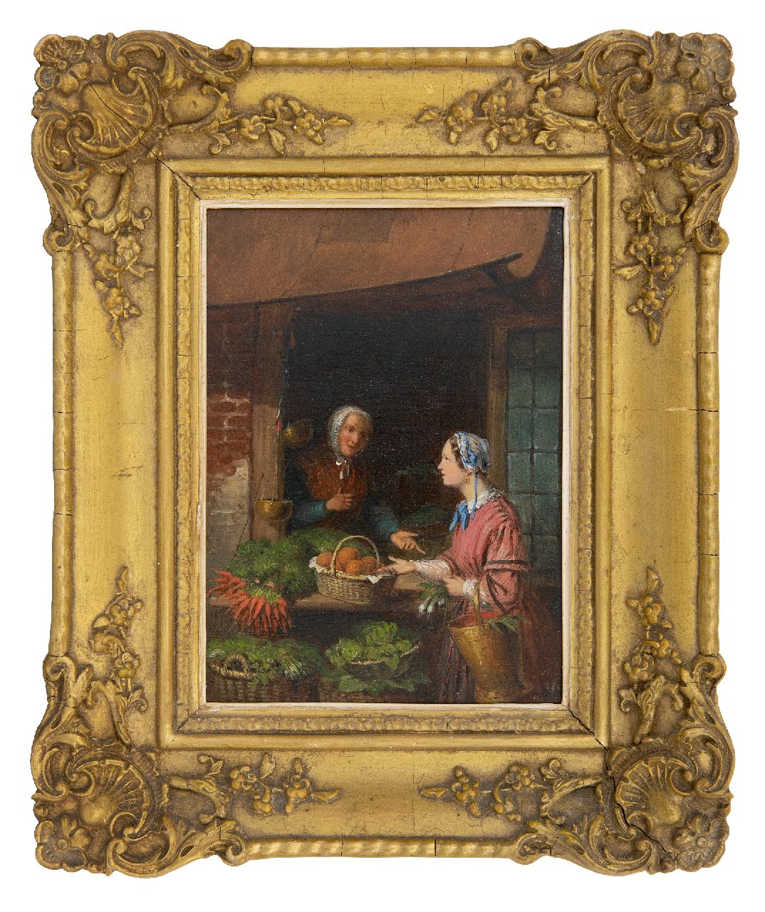 Scheerboom A.  | Andries Scheerboom | Paintings offered for sale | The vegetable seller, oil on panel 34.4 x 25.9 cm, signed l.r. with initials and dated 1861
