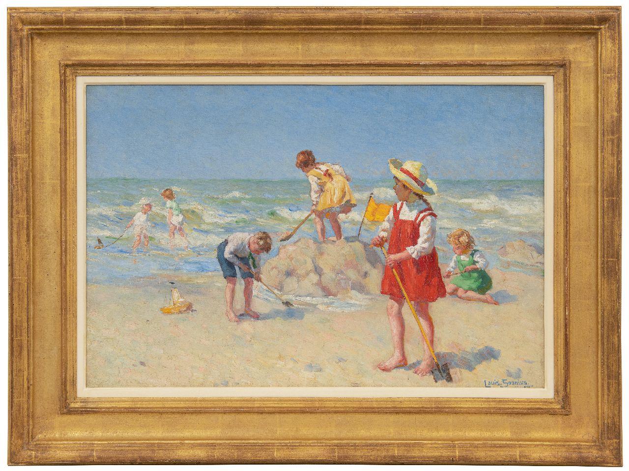 Soonius L.  | Lodewijk 'Louis' Soonius, Playtime on the beach, oil on canvas 40.2 x 59.8 cm, signed l.r. and dated 1917