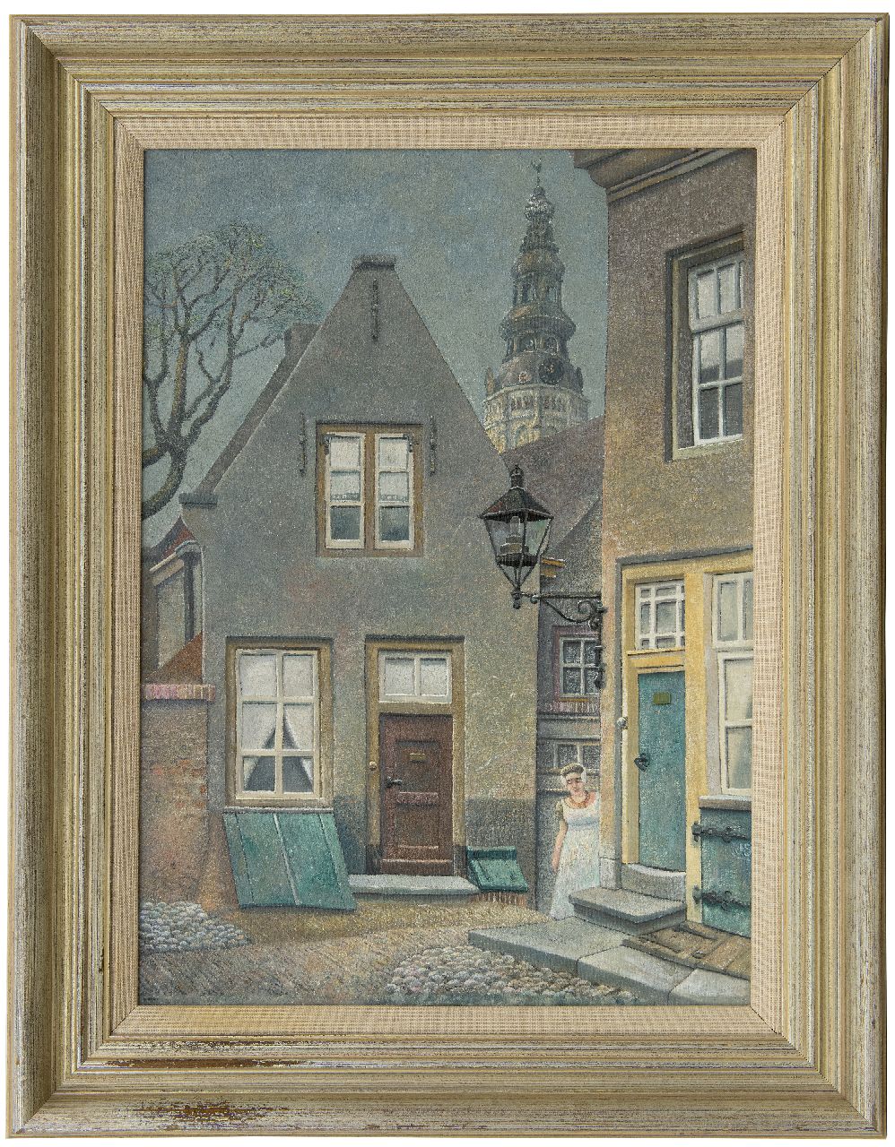 Strube J.H.  | Johan Hendrik 'Jan' Strube | Paintings offered for sale | The fish market in Middelburg with the Nieuwe Kerk, oil on canvas 55.8 x 39.8 cm, signed l.r. with initials and without frame