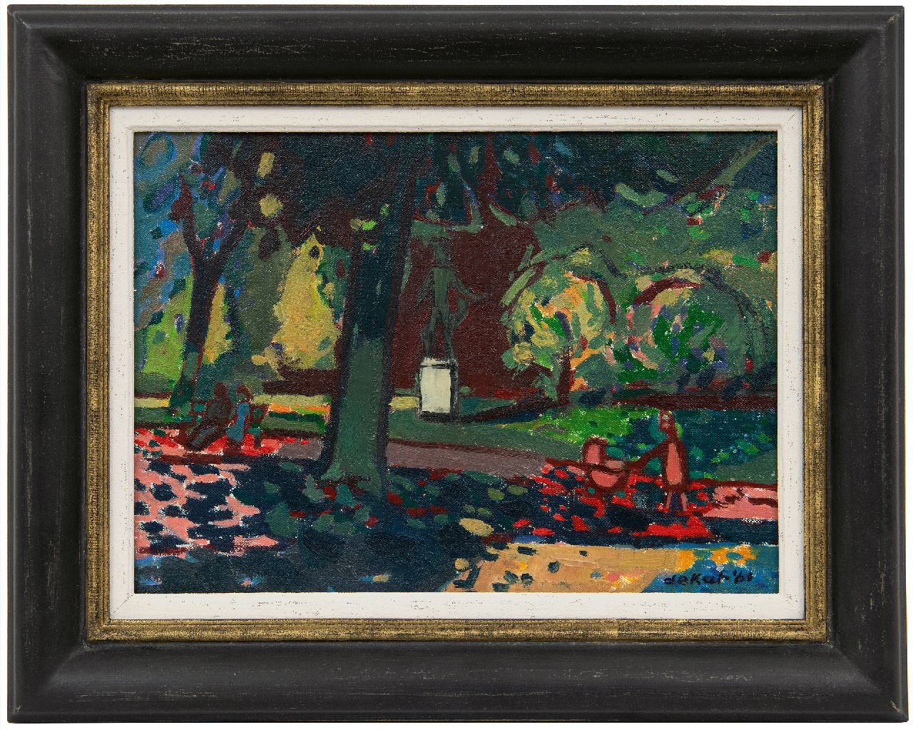 Kat O.B. de | 'Otto' Boudewijn de Kat, Ørstedsparken in Copenhagen, oil on canvas 24.2 x 33.0 cm, signed l.r. and dated '61