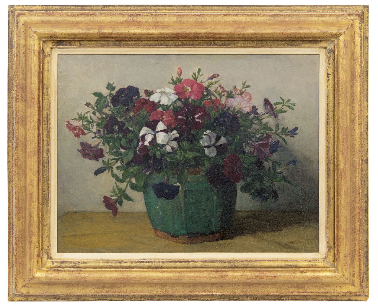 Akkeringa J.E.H.  | 'Johannes Evert' Hendrik Akkeringa | Paintings offered for sale | Petunias, oil on canvas 33.8 x 44.0 cm, signed l.r.