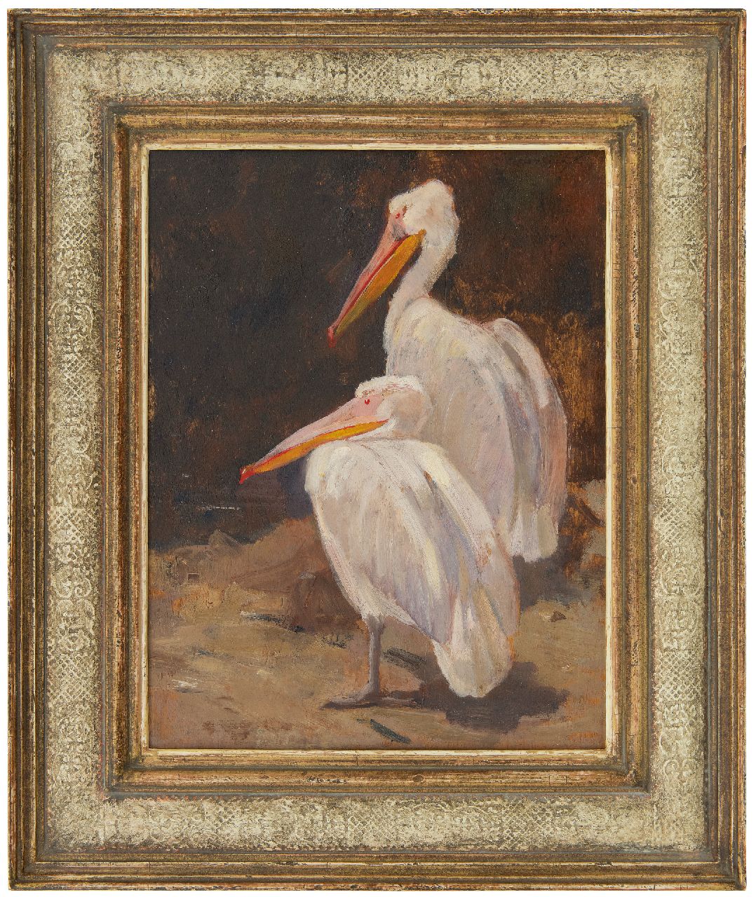 Mension C.J.  | Cornelis Jan Mension | Paintings offered for sale | Two pelicans, oil on panel 36.5 x 27.2 cm, signed u.r.