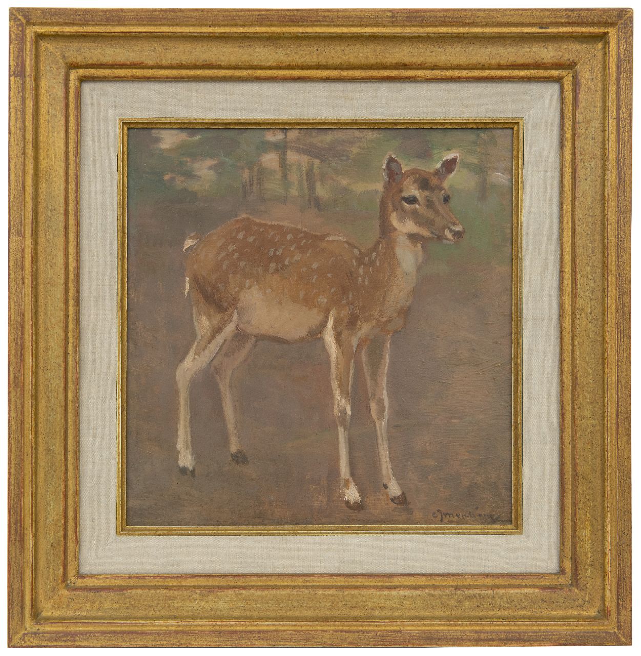 Mension C.J.  | Cornelis Jan Mension, Ein Kitz, oil on board 26.5 x 25.9 cm, signed l.r.