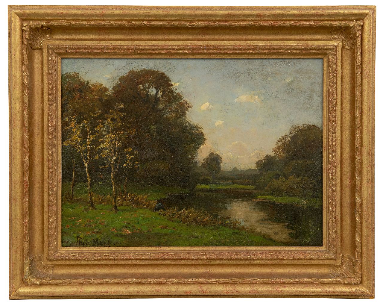 Mondriaan F.H.  | Frédéric Hendrik 'Frits' Mondriaan, On the river Dinkel, oil on paper laid down on canvas 28.9 x 39.5 cm, signed l.l.