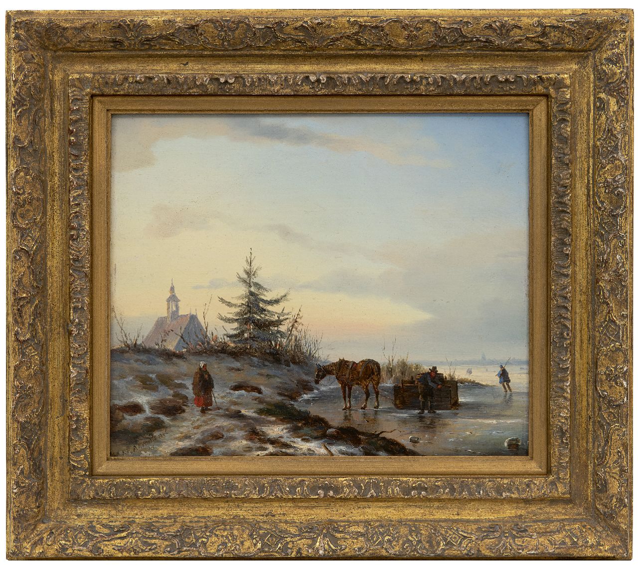 Gabriel P.J.C.  | Paul Joseph Constantin 'Constan(t)' Gabriel, Morning twilight, oil on canvas 60.5 x 35.9 cm, signed l.r.