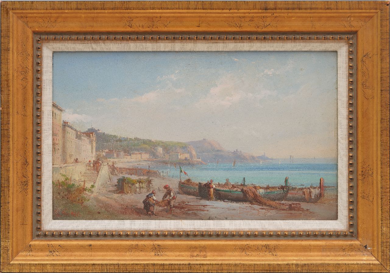 Costa E.L. | Emmanuel Louis Costa | Paintings offered for sale | The bay of Nice, oil on painter's board 23.0 x 38.2 cm, signed l.l. with monogram and dated 1869 Costa E.L. | Emmanuel Louis Costa | Paintings offered for sale | The bay of Nice, oil on painter's board 23.0 x 38.2 cm, signed l.l. with monogram and dated 1869