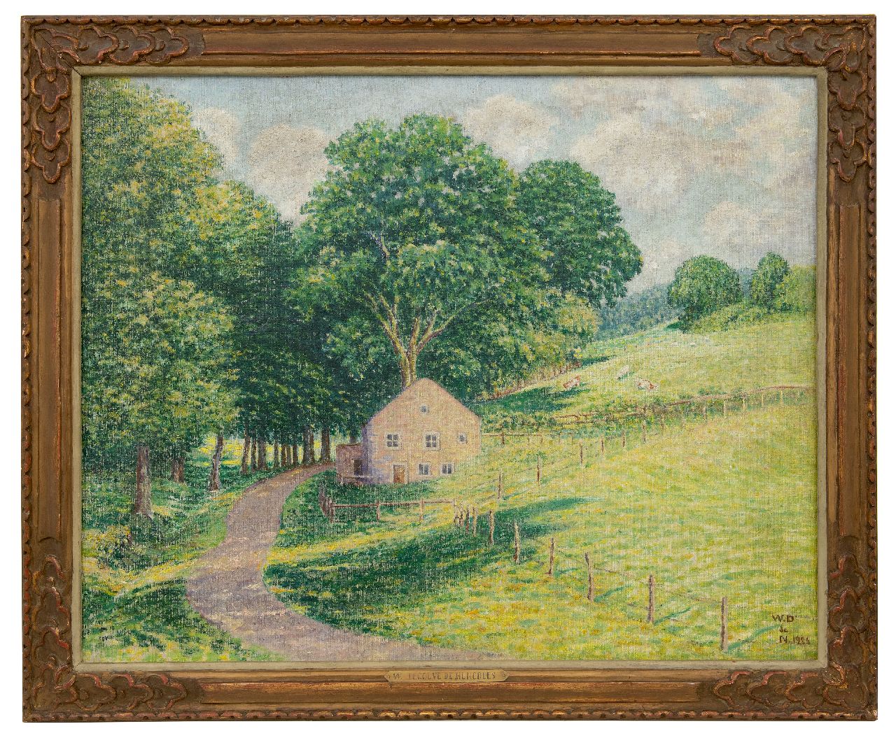 Degouve de Nuncques W.  | William Degouve de Nuncques | Paintings offered for sale | Landscape with farm in the Ardennes, oil on canvas 63.9 x 80.8 cm, signed l.r. with monogram and dated 1926