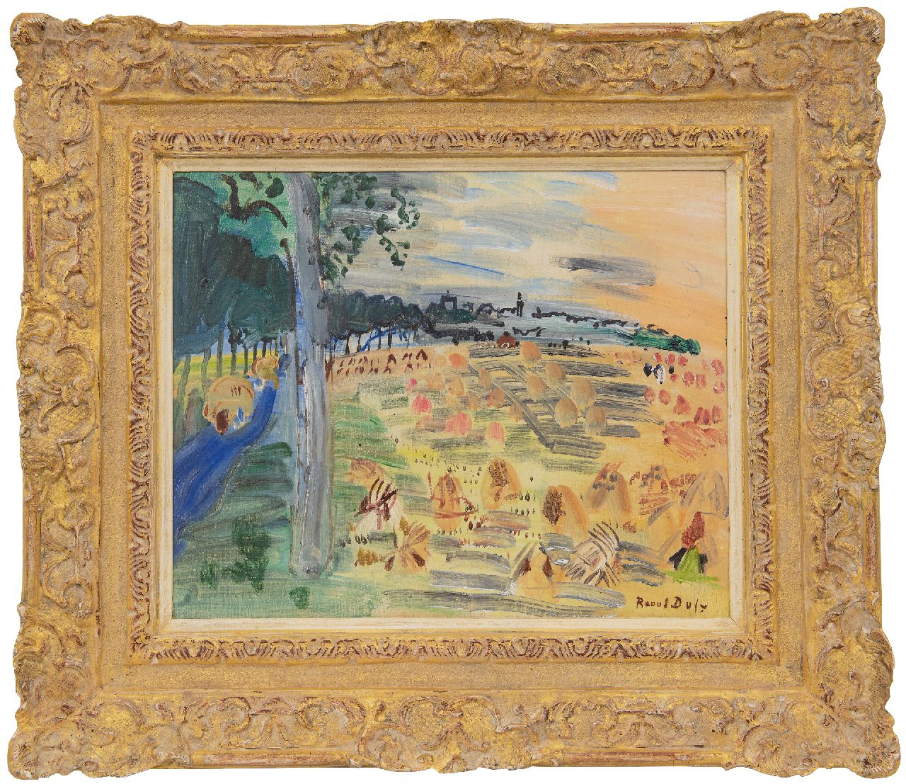 Dufy R.  | Raoul Dufy, Moisson de Langres (Harvest in Langres), oil on canvas 33.0 x 41.0 cm, signed l.r. and dated  'Langres' 1935