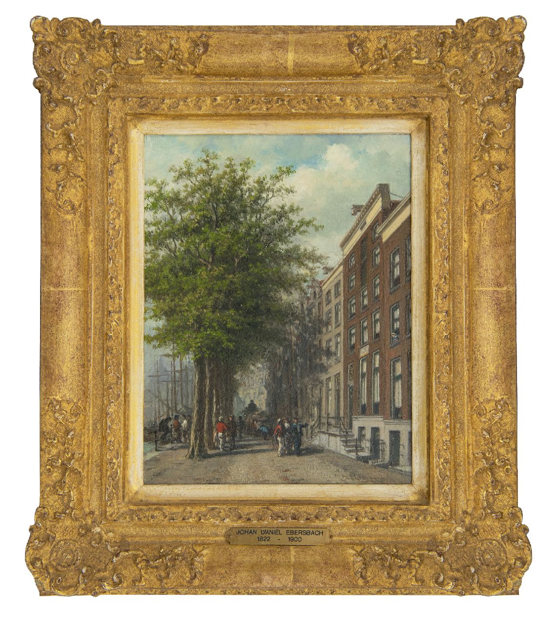 Ebersbach J.D.  | Johan Daniël Ebersbach | Paintings offered for sale | Dutch townview, oil on panel 21.5 x 16.2 cm, signed l.r.