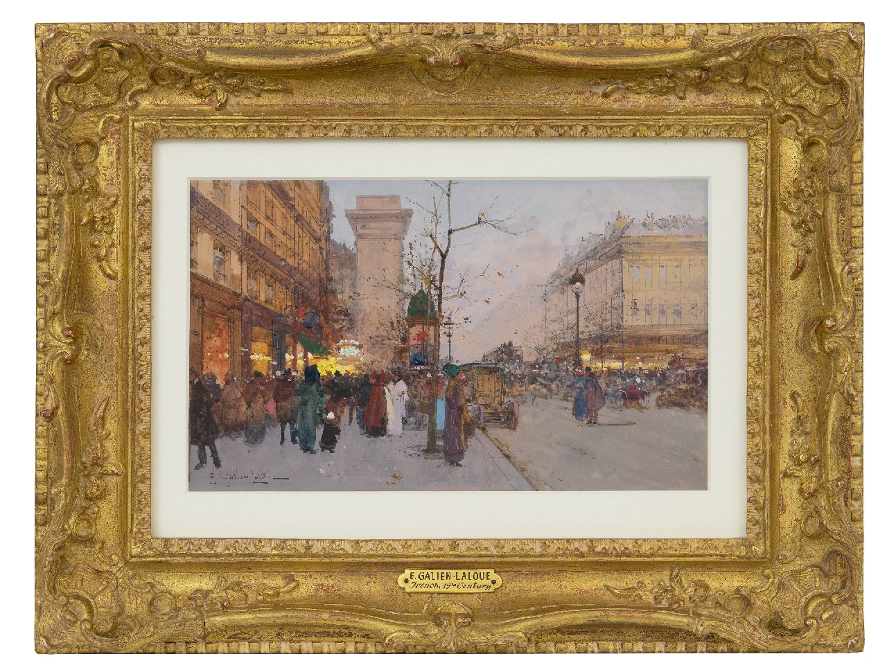Galien-Laloue E.  | Eugène Galien-Laloue | Watercolours and drawings offered for sale | At the Porte Saint-Denis, Paris, pen and gouache on paper 31.0 x 32.7 cm, signed l.l.