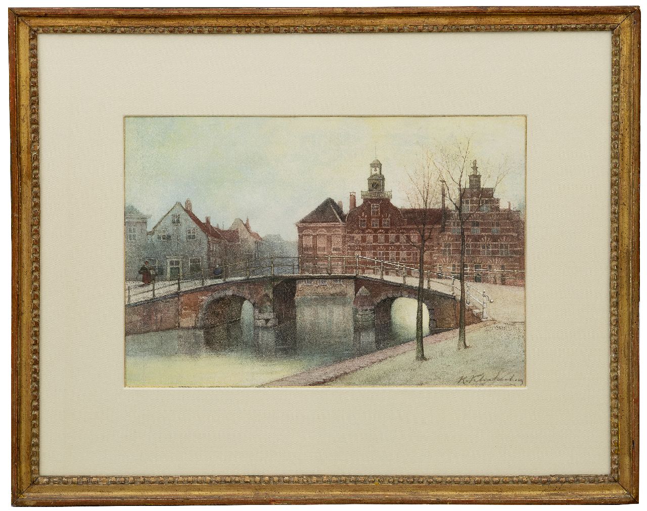 Klinkenberg J.C.K.  | Johannes Christiaan Karel Klinkenberg | Watercolours and drawings offered for sale | The Oude Vrouwen- en Kinderhuis on the Spui in The Hague (The old women- and childrens home), watercolour on paper 29.1 x 41.7 cm, signed l.r.