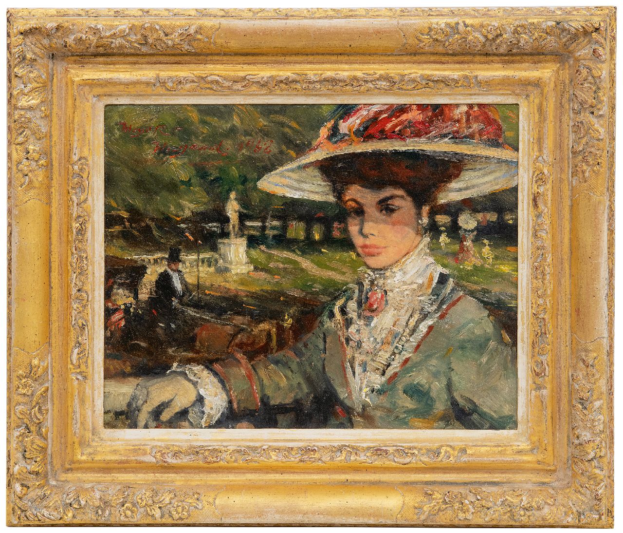 Meyer-Wiegand R.D.  | Rolf Dieter Meyer-Wiegand | Paintings offered for sale | In the Jardin du Luxembourg, oil on panel 24.1 x 30.0 cm, signed l.l. and dated 1962