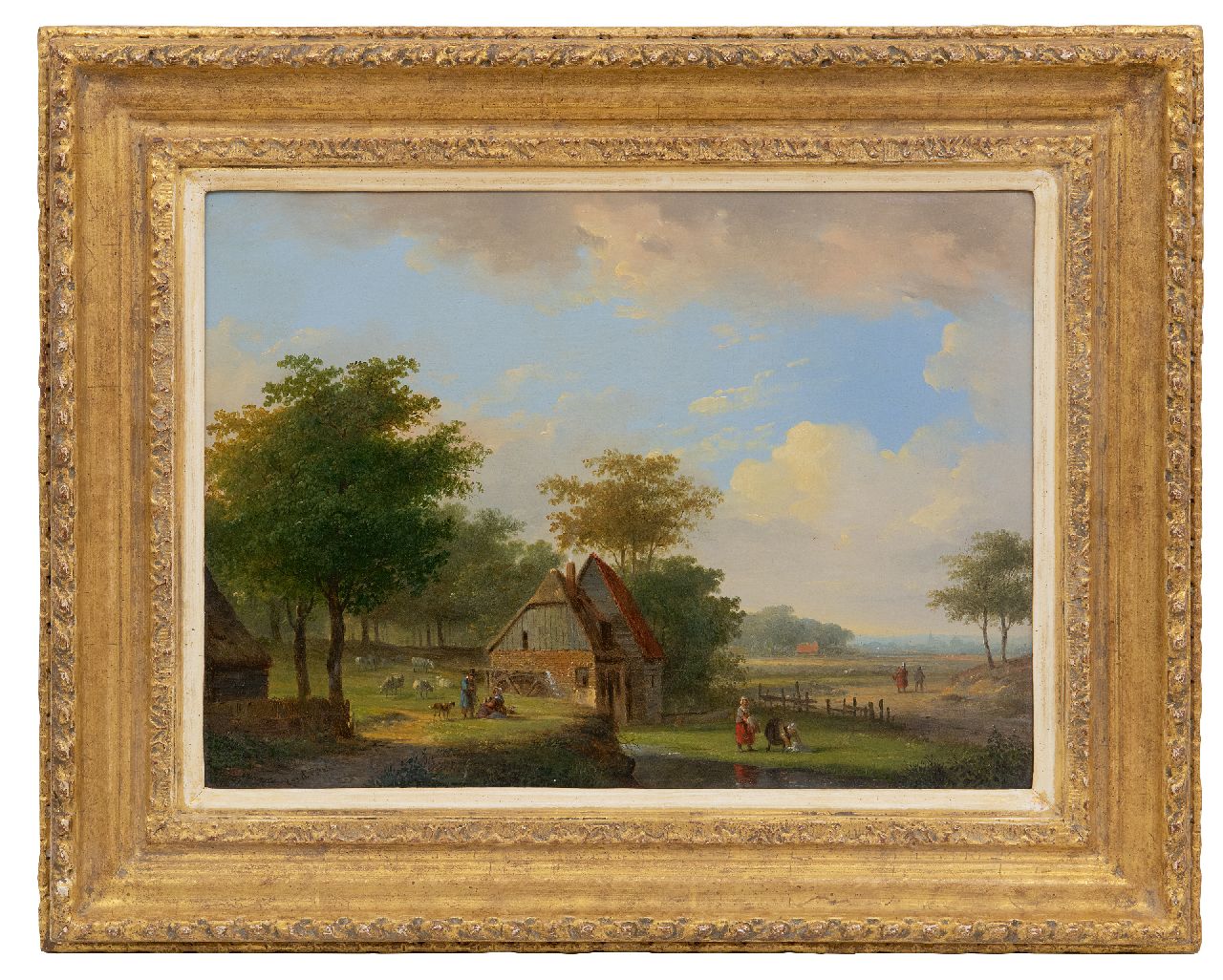 Stok J. van der | Jacobus van der Stok | Paintings offered for sale | Idyllische Landschaft mit Wassermühle, oil on panel 26.0 x 35.4 cm, signed l.l.