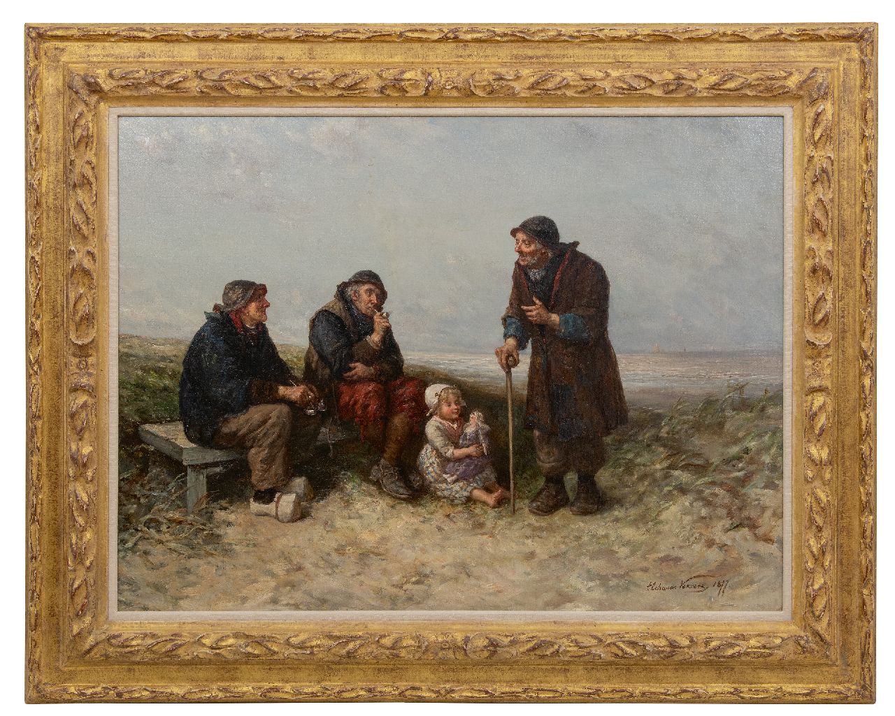Verveer E.L.  | 'Elchanon' Leonardus Verveer | Paintings offered for sale | A good advice, oil on canvas 68.9 x 91.7 cm, signed l.r. and dated 1877