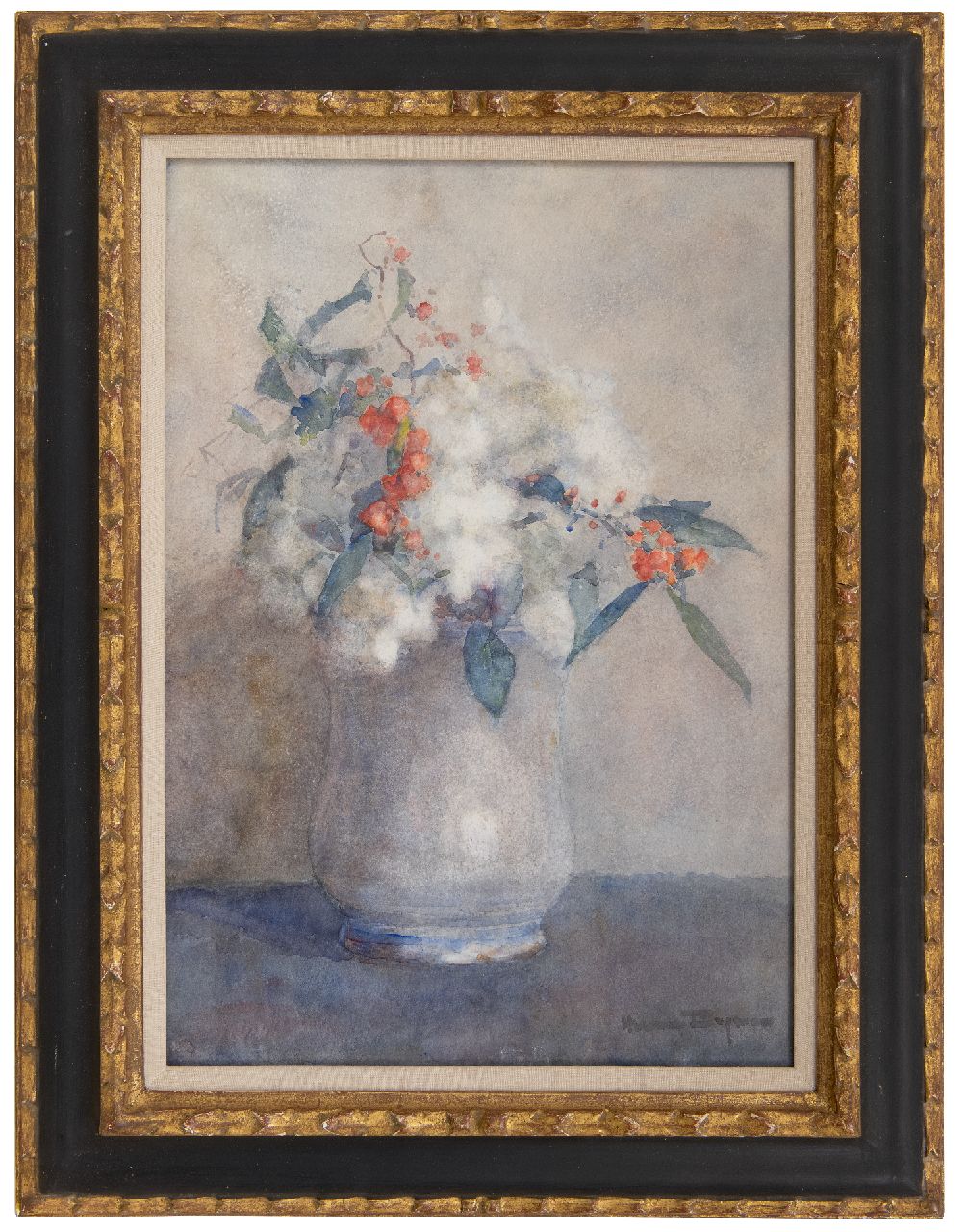 Bogman H.C.C.  | Hermanus Charles Christiaan 'Herman' Bogman | Watercolours and drawings offered for sale | Flowering branches in a vase, watercolour on paper 49.3 x 34.6 cm, signed l.r.