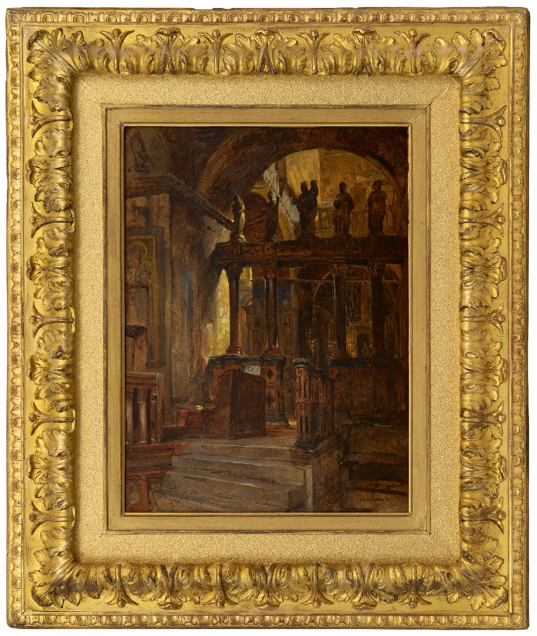 Bosboom J.  | Johannes Bosboom | Paintings offered for sale | Interior of an Eastern Orthodox Church, oil on panel 41.9 x 31.4 cm, signed l.r.