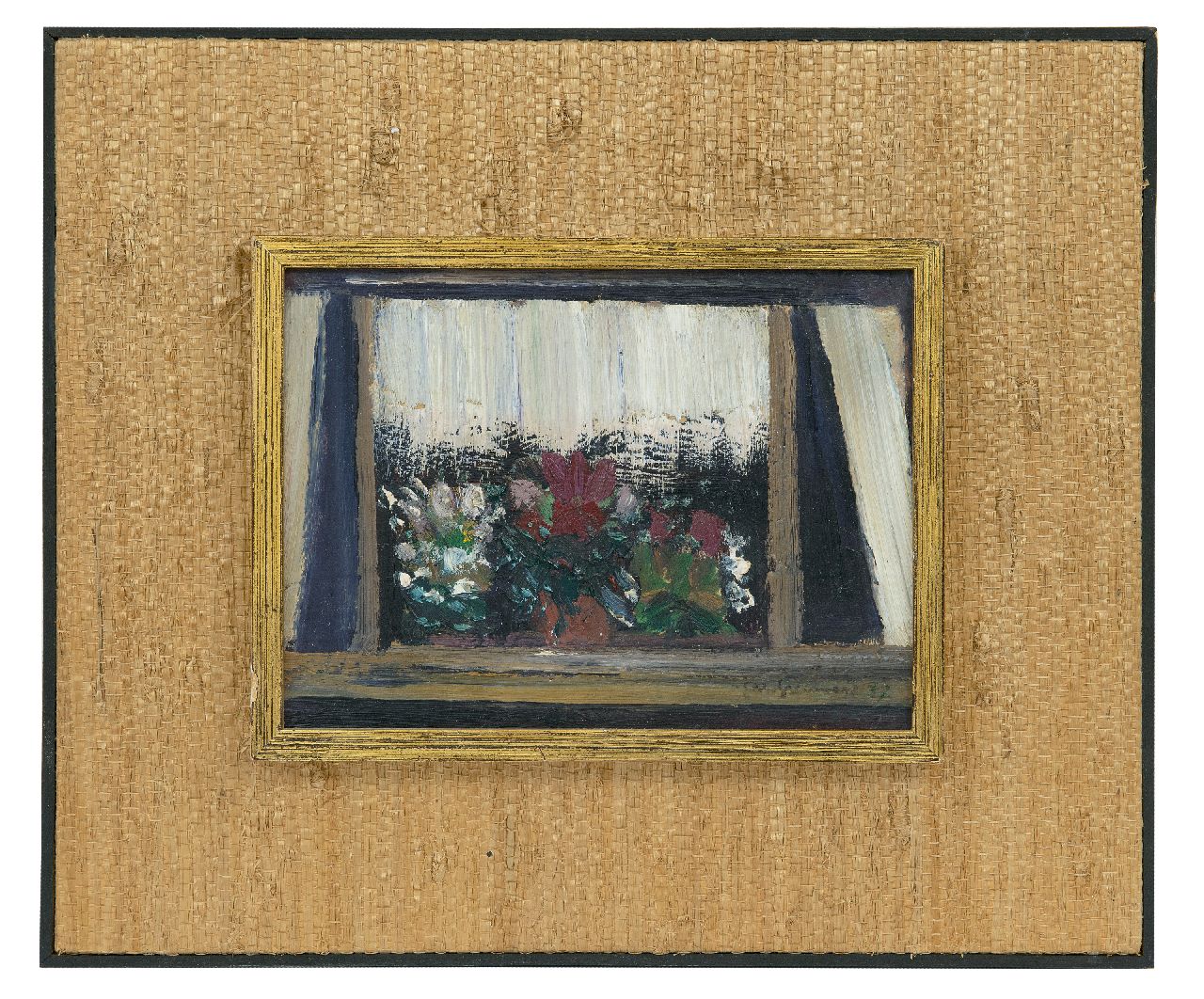 Grassère G.  | Gérard Grassère, Flowers in a window, oil on board 15.3 x 20.4 cm, signed l.r. and dated '37