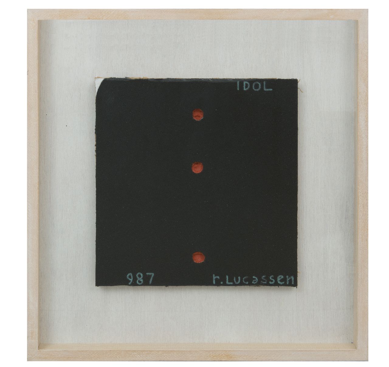 Lucassen R.  | Reinier Lucassen | Paintings offered for sale | Idol noir, 1987 (theoretical model), oil on corrugated cardboard 34.0 x 34.0 cm, signed l.r. and dated 1987