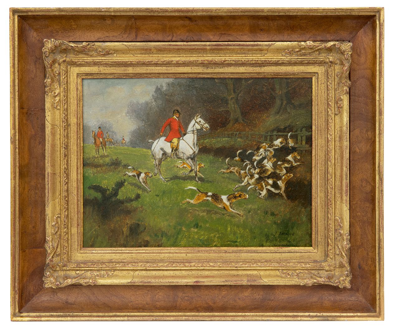 Leonard J.  | J. Leonard | Paintings offered for sale | Fox hunt, oil on panel 24.1 x 32.6 cm, signed l.r.