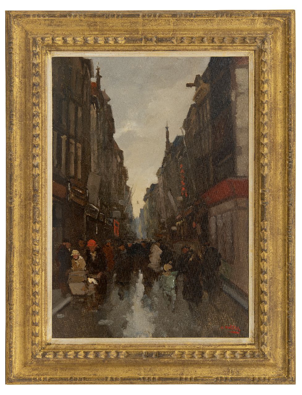 Noltee B.C.  | Bernardus Cornelis 'Cor' Noltee | Paintings offered for sale | Crowdy shopping street, oil on canvas 50.3 x 35.2 cm, signed l.r.