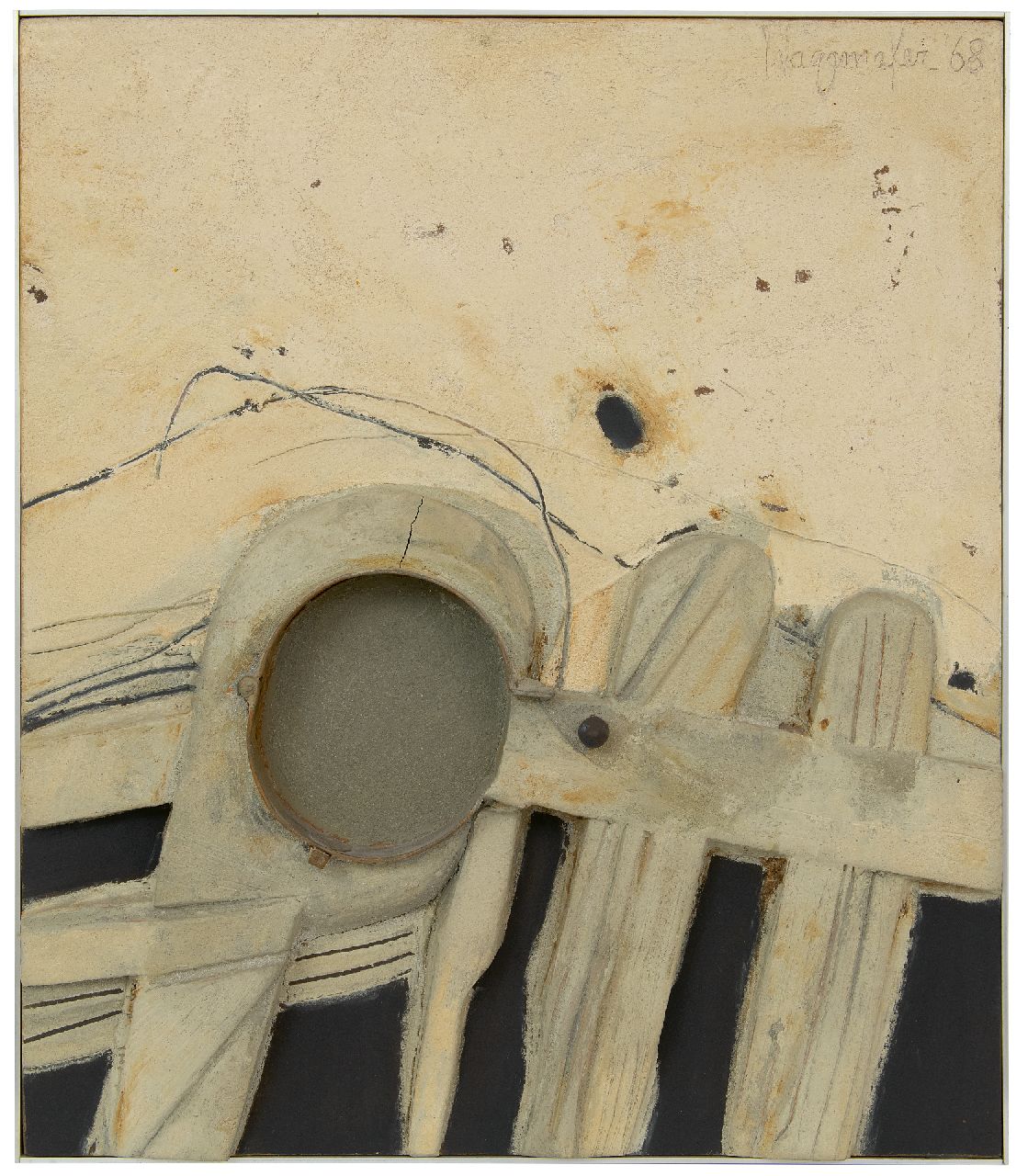 Wagemaker A.B.  | Adriaan Barend 'Jaap' Wagemaker, Tegenstelling (Contrast), mixed media on board 59.0 x 51.0 cm, signed u.r. and dated '68