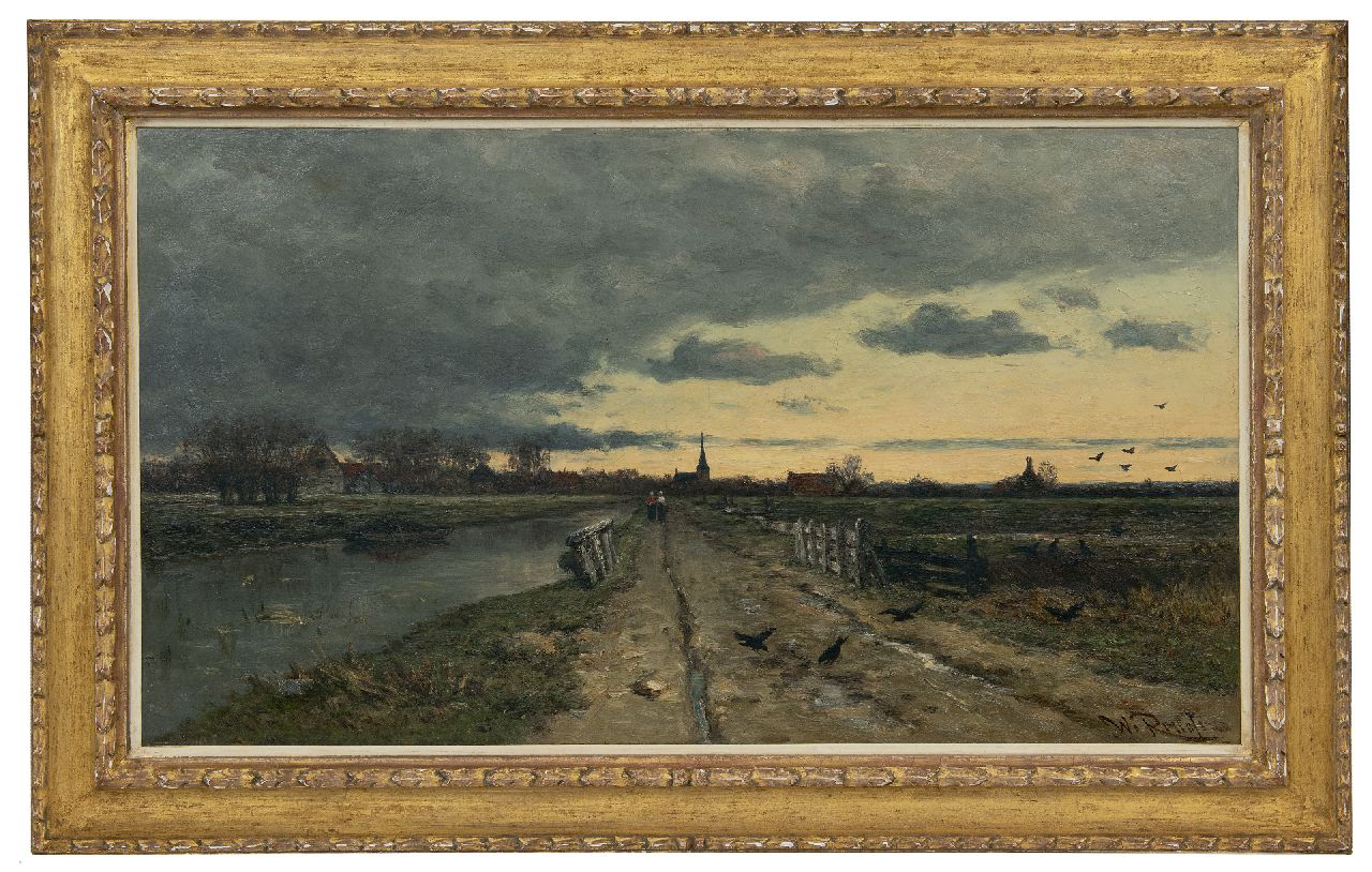 Roelofs W.  | Willem Roelofs, Landscape with an emerging storm, oil on canvas 56.0 x 95.8 cm, signed l.r.