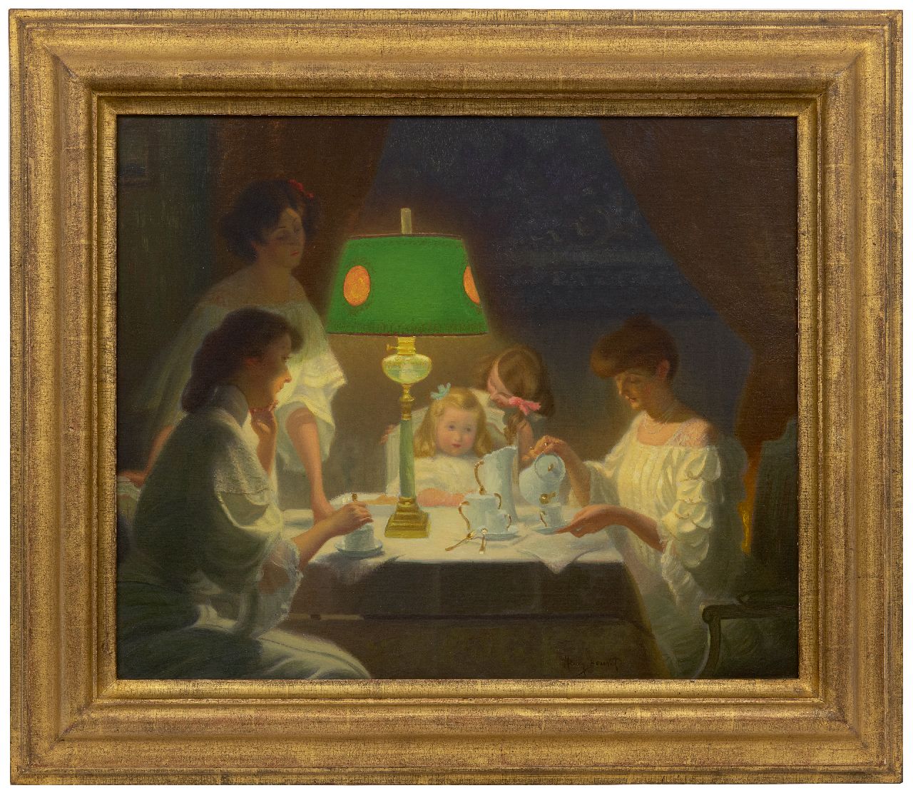 Bouvet H.  | Henri Marius Camille Bouvet, The Tea, oil on canvas 46.3 x 55.3 cm, signed l.r.